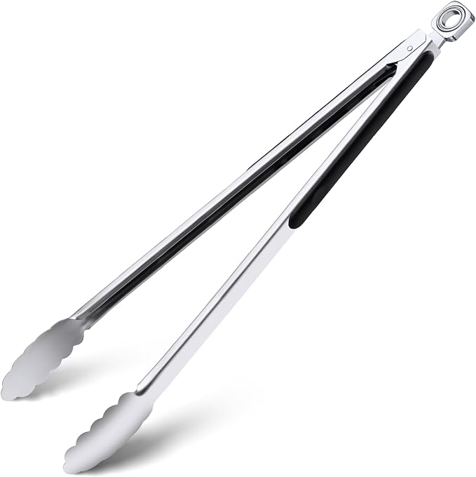 17" Extra Long Metal Tongs,Grilling Tongs,Stainless Steel Tongs for Cooking | Heat Resistant Heavy Duty Grill Tongs BBQ Tongs for Cooking, Grilling, BBQ/Barbecue, Food (17 inch)