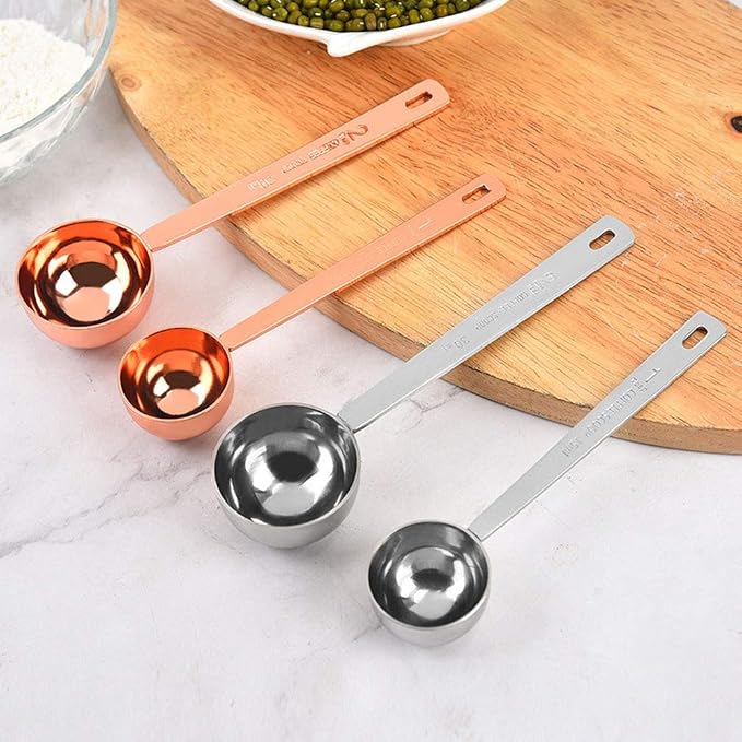 Rose Gold Coffee Scoops,Coffee Scoop for Ground Coffee, 1 PC 15 ML (1 TPSP) 304 Stainless Steel Spoons 1 Tablespoon Long Handle Tablespoon Fits Container for Ground