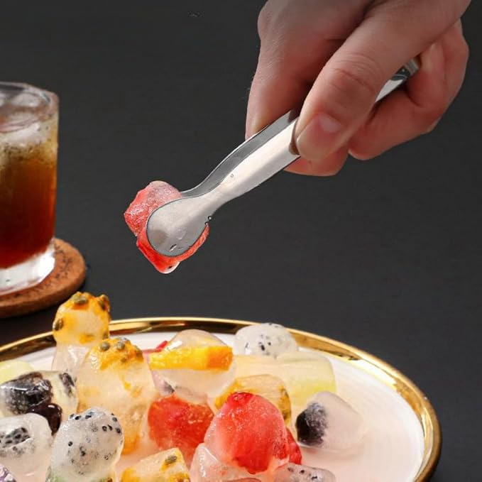 4.3 Inch Mini Serving Tongs Set of 7, 304 Stainless Steel Ice Tongs Sugar Tongs, Small Kitchen Utensils Gadgets for Appetizers, Tea Party, Coffee Bar, Desserts(Dishwasher Safe, Black)