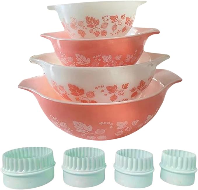 4pcs Display Stands for Pyrex Mixed Cinderella Bowls, Stacker Stacking Rings for Pyrex Bowls, Bowl Display Stands for cabinet, Cabinet Organizer, SPANSEE, Mint Green