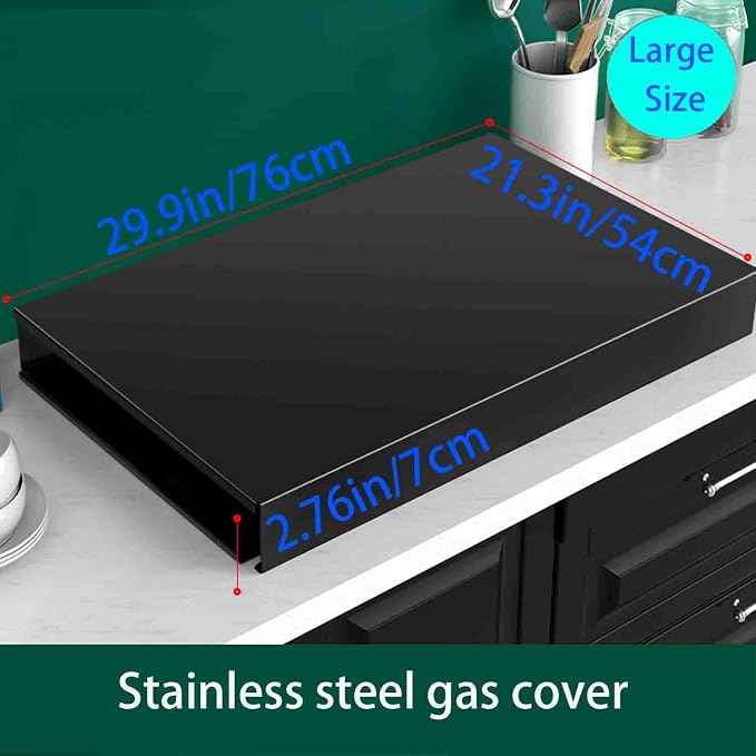 HJJKKH Stove Top Cover - Stainless Steel Stovetop Noodle Board for Cooktop, RV Sink, Electric Stove - L29.9" x W21.3" x H2.76"