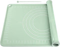 Silicone Pastry Mat, Non Slip Dough Mat with Measurements and Raised Edges, Food Grade Silicone Countertop Baking Mat for Rolling Dough, Kneading Bread, Cookies, Pizza, Pie Crust