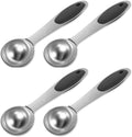 4PCS 1Tsp(5ml, 1/6oz) Measuring Spoon, Stainless Steel Measure Scoop | Accurate, BPA-Free, Dishwasher Safe, Silicone Grip, Engraved Marking, Kitchen Essential