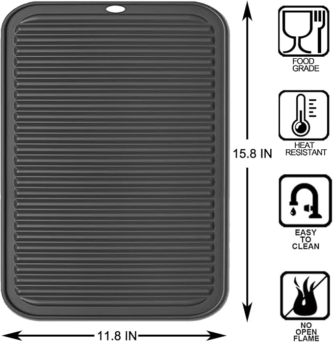 Extra Large Silicone Trivets for Hot Pots and Pans 16x12 Inch, Heat Resistant Hot Pads for Countertops, Hot Dishes, Pot Holders for Kitchen, 1 Piece, Black
