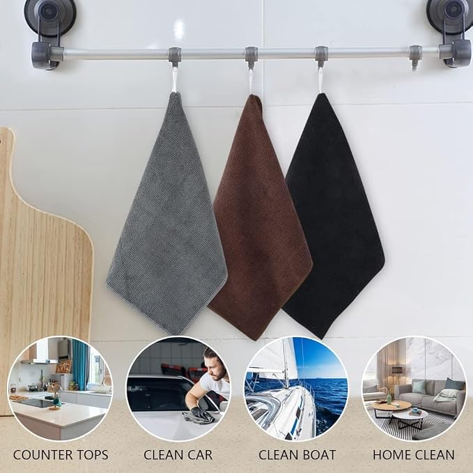 Dish Cloths for Washing Dishes with Scrub Side, Microfiber Dish Rags | Dual-sided microfiber dish cloths with scrubber for stuck-on food, quick dry kitchen washcloths 20 Pack, 8" x 8 Inch Gray
