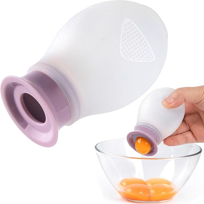 Egg Separator for Raw Eggs, Silicone Egg White Separator, Fun & Easy | Cute Egg Separator for Baking and Cooking, Silicone Squeeze & Release, Food-Grade, Practical Kitchen Gadget, Dishwasher Safe