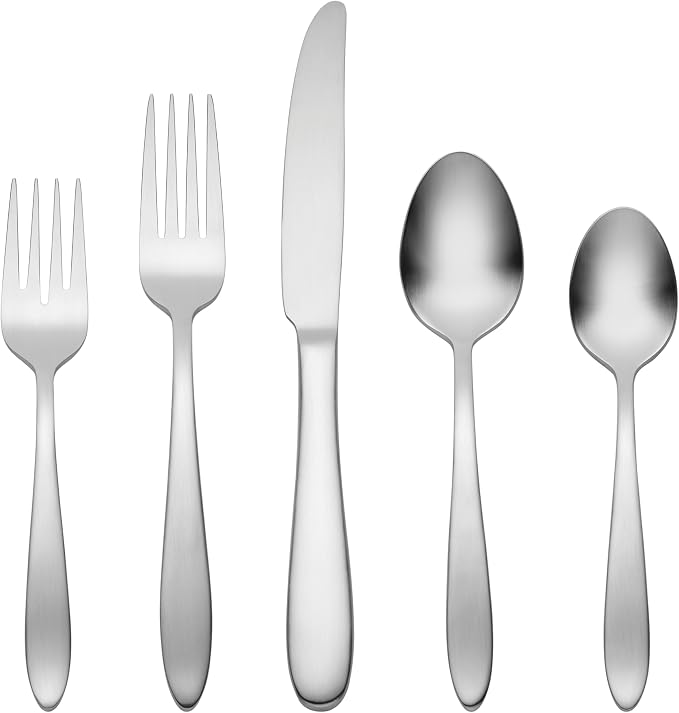 Oneida Mooncrest Satin 20-Piece 18/0 Silverware Set for 4, Flatware | satin finish, dishwasher safe | includes knives, forks, and spoons | heavy duty, cutlery set for kitchen and dining, utensils
