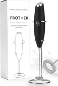 Milk Frother With Stand | Handheld Electric Wand for Frothing & Mixing | Hand Blender, Coffee Frother Handheld Drink Mixer for Lattes, Cappuccinos, Protein Powder, Matcha & More, Frother Wand