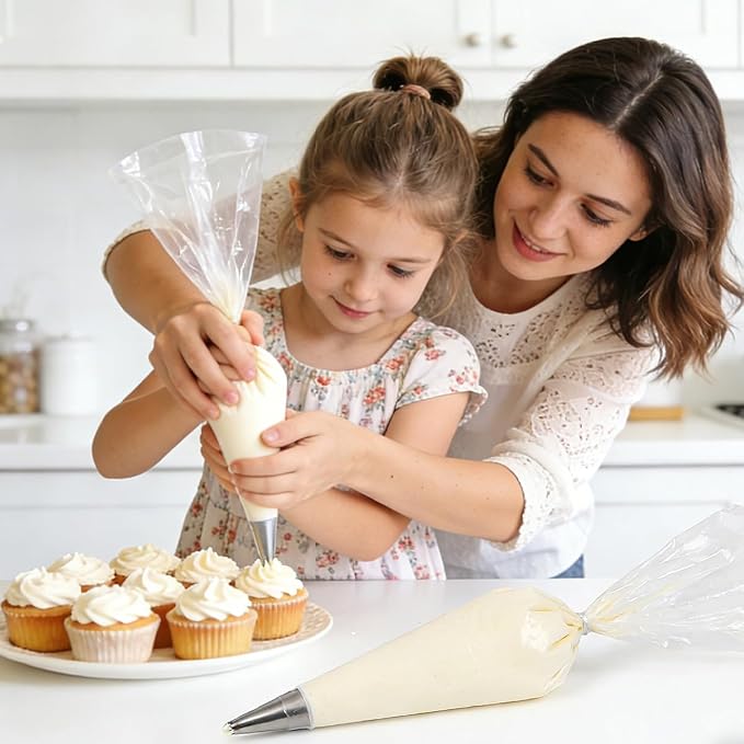 16 Inch Piping Bag Disposable, 100 Pcs Large Pastry Bags | Icing Frosting Bags for Cake, Cream Frosting and Cookie Decoration