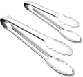 OYV Seamless Tongs for Cooking, One-Piece Design, Durable Heat Resistant Stainless Steel Tongs for Kitchen, Grill, BBQ, Salad, Dishwasher Safe, Metal Tongs Set (12" & 9")