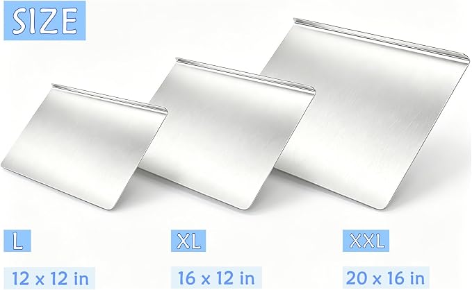3-Piece Large 100% Pure Titanium Cutting Board with Lip, 2026 New Titanium Cutting Boards for Kitchen Dishwasher Safe, Metal Meat Chopping Board Mat Set for Stainless Steel & Food Prep (L+XL+XXL)