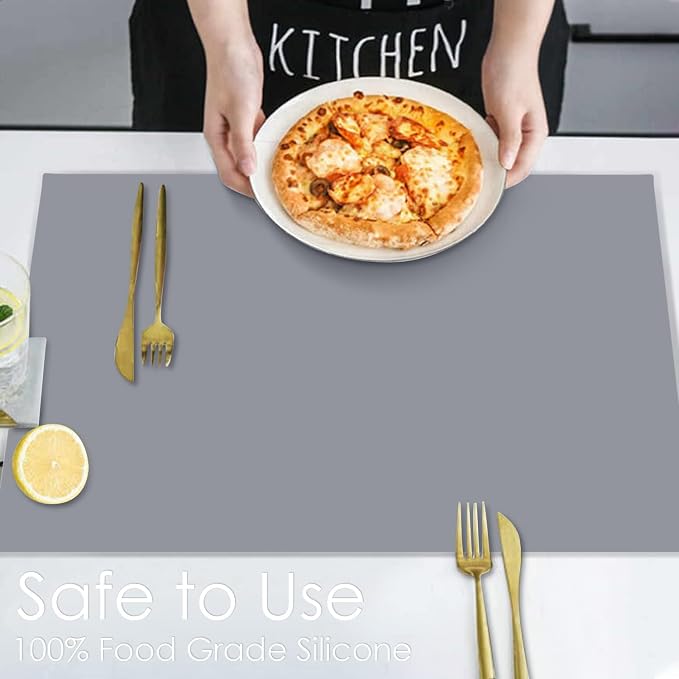 Extra Large Silicone Mats for Kitchen Counter, Silicone Placemats for Kids, Nonstick Nonskid Silicone Mat for Baking Crafts, Waterproof Heat Resistant Mat Coffee Mat, 27.6'' x16''