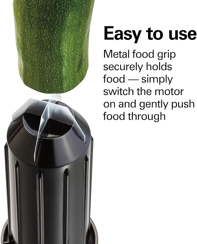 Hamilton Beach 3-in-1 Electric Vegetable Spiralizer for Veggie Noodles, Zoodle Maker & Slicer With 3 Cutting Cones for Spaghetti, Linguine, and Ribbons, 6-Cups, Black (70930)