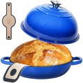 6QT Enameled Cast Iron Dutch Oven For Sourdough Bread Baking | Dutch Oven Pot With Lid,Non-stick Sourdough Baking Pan with Bread Dome,Round Ceramic Dutch Oven Pot for Homemade