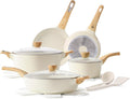 SENSARTE Ceramic Cookware Sets, Pots and Pans Set Non stick, 14 Piece Induction Cookware, Non toxic Healthy Non Stick Kitchen Cooking Set, with Frying Pans Set, PFAS PTFE PFOA PFOS Free