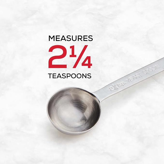 King Arthur Baking Company Yeast Measuring Spoon, 18/8 Stainless Steel, Holds 2.25 Teaspoons, For Bulk Yeast And Bread Baking, Pastries, And Rolls