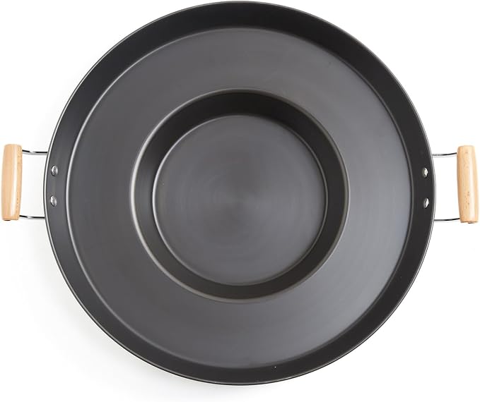 Disco para Cocinar Discada, 20 in Carbon Steel Mexican Wok | Concave Pan With Double Handles, For Tacos, Enchiladas, Fish Frying And Outdoor-Style Cooking, Pan Only