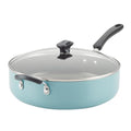 Farberware Cookstart DiamondMax Nonstick Jumbo Cooker with Lid and Helper Handle, Dishwasher Safe, 6 Quart - Aqua