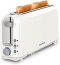 SEEDEEM 2 Slice Slim Toaster, 10" Long Slot, 6 Shade Settings, White | Long Slot, 6 Shade Settings, Cancel/Reheat/Defrost, Removable Crumb Tray