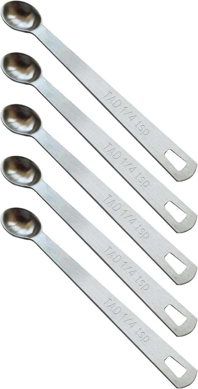 5PCS 1/4tsp(1.25ml) Mini Measuring Spoon, Small Teaspoon for Tiny Amounts | High Precision, Food-Grade, ‌Rust-Free, Dishwasher-Safe, Easy-Read Markings, Multi-Purpose, Sturdy & Durable