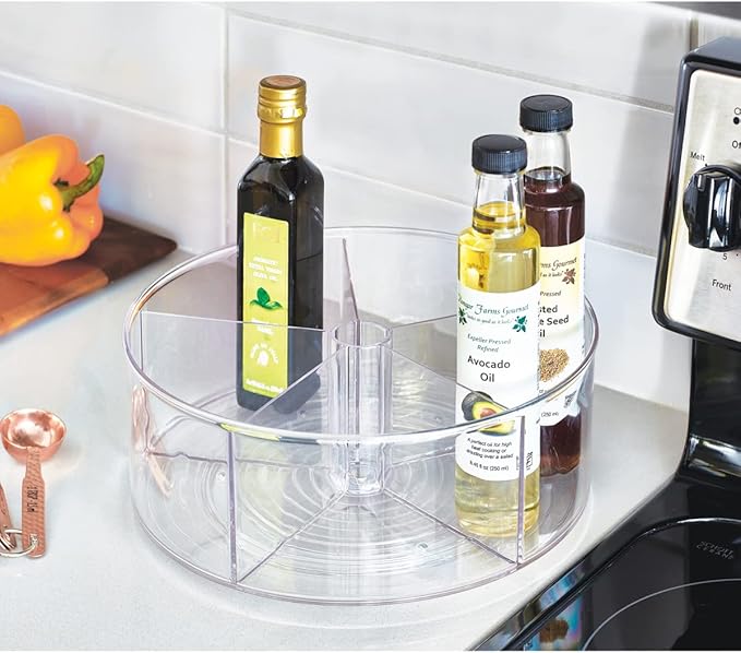 iDesign Recycled Plastic Lazy Susan Turntable Organizer Pantry, Bathroom, General Storage and More, The Linus Collection, 11.5", Clear | Recycled Plastic, Pantry Organizer, Bathroom Storage, General Storage