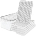 Mini Ice Cube Trays for Freezer with Lid, 0.55" Pebble Ice | 4 Trays-White, with Ice Box & Scoop. for Coffee, Bottle, Juice & Drinks, Easy Twist Release, Stackable