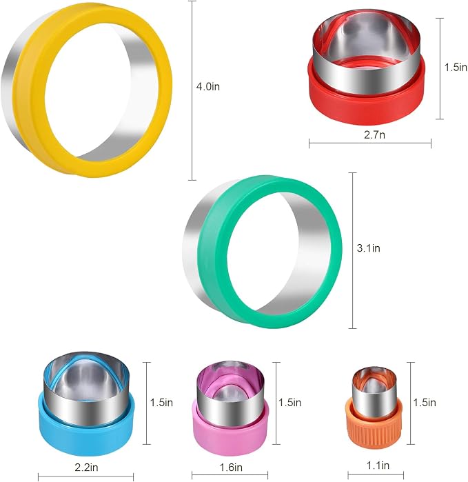 Round Cookie Biscuit Cutter Set, 6 Graduated Circle Pastry Cutters, Stainless Steel Cookie And Dough Cutters for Donut and Scone, Circle Cutter Cake Ring Molds