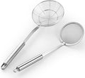 5.3 Inch Spider Strainer With Mesh Fatsoff Soup Scoop,Slotted Spoon For Cooking,Fat Skimmer Spoon For Kitchen Fryer Basket