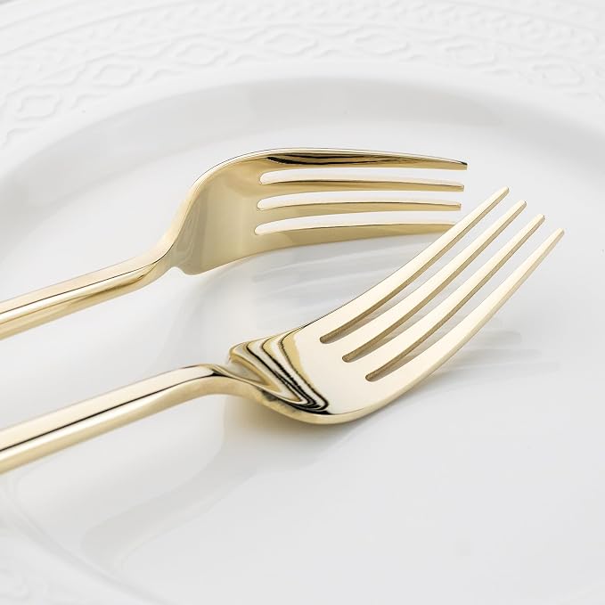 Alata Potter Champagne Gold 20-Piece Forged Silverware Set, Service for 4, Stainless Steel Flatware Set, Modern Design with Mirror Finish, Ideal for Home, Kitchen, Party, Camping