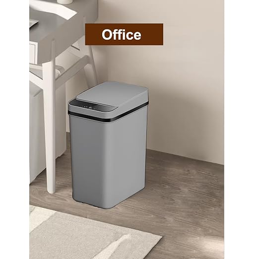 Yatmung 2.5 Gallon Motion Sensor Trash Can - Automatic Trash Can Touchless | Smart Trash Bin with Lid - Electric, Narrow, Plastic, Auto Open, Kitchen, Bedroom, Bathroom - Small Garbage Can ( Grey )