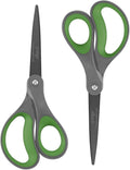 LIVINGO 8" Titanium Coated Scissors 2 Pack All Purpose Shears | Sharp Non Stick Blade, Stainless Steel Construction, Comfort Grip Handle, Home Office Craft DIY Cutting