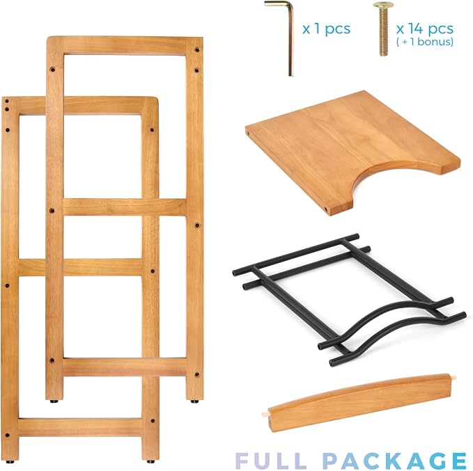 5 Gallon Water Jug Holder with Top Shelves, Natural Solid Wood Water Dispenser Stand 31"H, 3-Tiers 5 Gallon Water Jug Stand, Water Cooler Jug Rack, 5 Gallon Water Bottle Holder with 2 Slot & Top Shelf