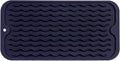 MicoYang Silicone Dish Drying Mat for Multiple Usage,Easy clean,Eco-friendly,Heat-resistant Silicone Mat for Kitchen Counter or Sink,Refrigerator or Drawer Liner Navy Blue S 12 inches x 6 inches