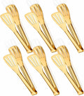 Gold Serving Tongs Kitchen Tongs,Buffet Tongs,JXHAPY Stainless Steel Gold Plated Food Tong Salad Tongs Serving Tong,small tongs 6 Pack (7 Inch)