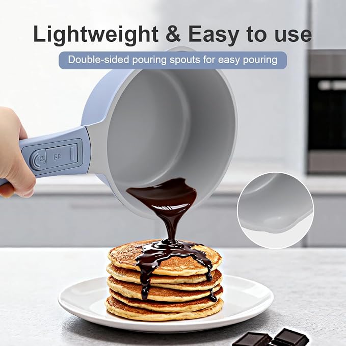 AIKENBBKK Nonstick Sauce Pan with Lid, 2.5 Qt Ceramic Saucepan with Lid, Non Stick Sauce Pan, Milk Pot&Sauce Pot&Saucepan with Pour Spout, Detachable Handle Milk Pan, Induction Compatible, Oven Safe