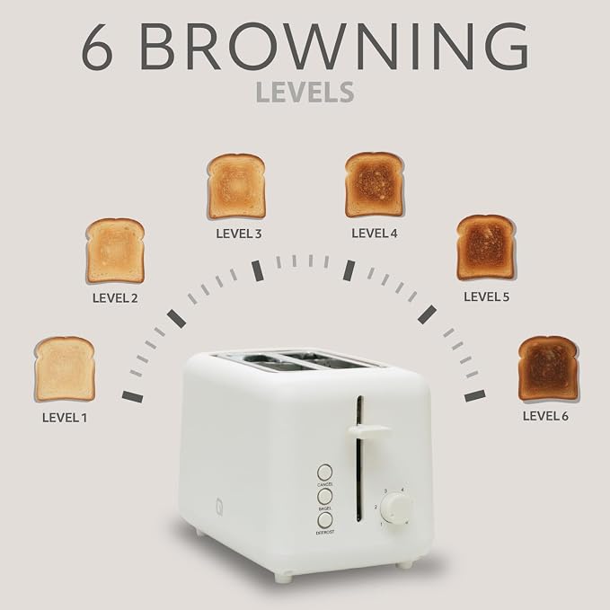 WILLOW Eco Series 2-Slice Toaster, Extra-Wide Slots for Bagels & Artisan Bread, 6 Shade Browning Settings, High-Lift Toast Boost, Removable Crumb Tray, Cancel/Defrost Buttons, Toaster 2 Slice