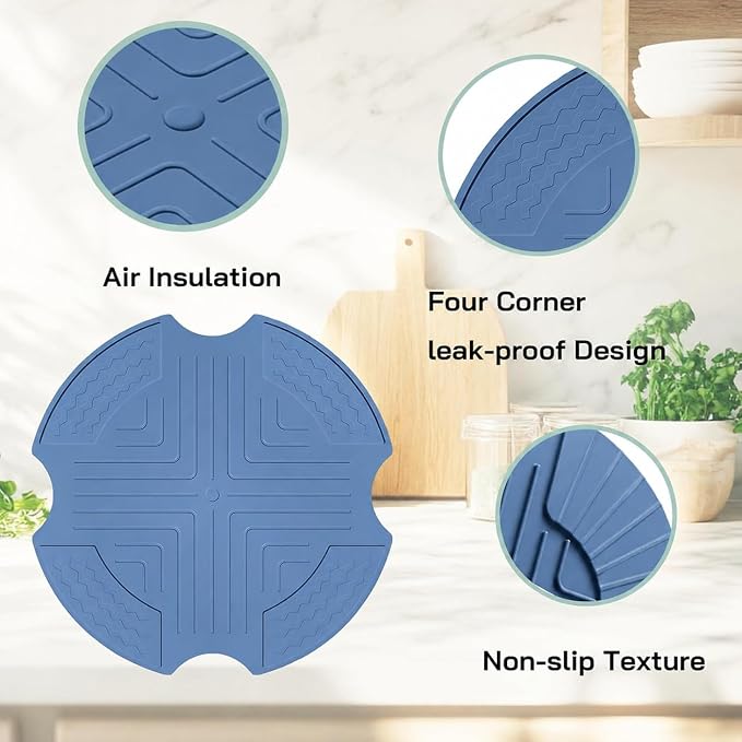 Silicone Heat Resistant Mat for Ninja Crispi Air Fryer, Non-Slip Hot Pad for Ninja Crispi Accessories Periwinkle, Compatible with Ninja Airfryer FN101PL