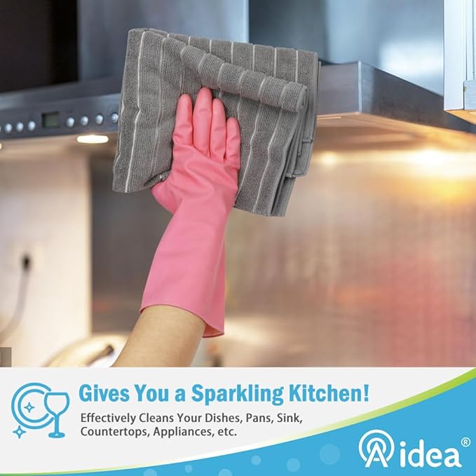 AIDEA Microfiber Kitchen Towels-8Pack, Microfiber Dish Towels, Soft Absorbent Dish Towels, Multi-Purpose Kitchen Dish Cloth for Home, Travel-Grey 15”x25”