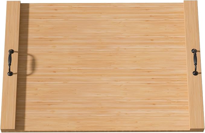 Gas Stove Top Cover: Bamboo 30 * 22 Inches Electric Stovetop Covers, Noodle Board with Handles, Wood RV Cutting Board for Kitchen Counter