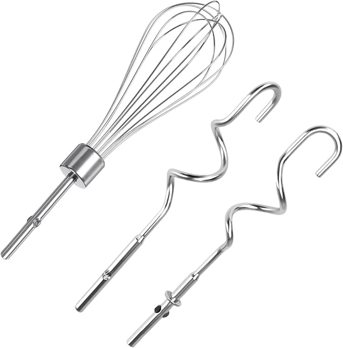 Hand Mixer Beaters Blender For KitchenAid & Mixer Dough Hooks | Hand Mixers Whisk Attachment KHMPW Stainless Steel Egg Beater/Whisk Attachment for Kitchen Hand Mixer Accessories,3PCS