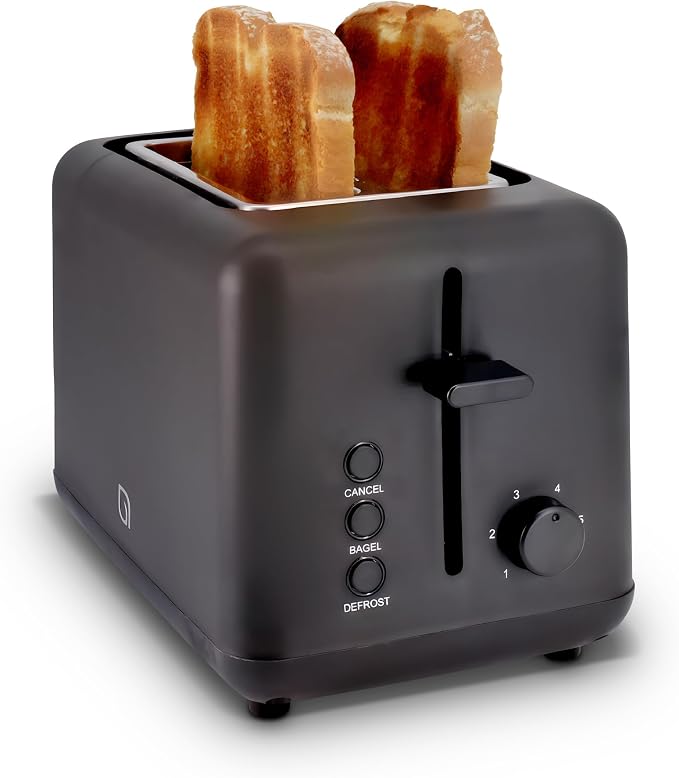 WILLOW Eco Series 2-Slice Toaster, Extra-Wide Slots for Bagels & Artisan Bread, 6 Shade Browning Settings, High-Lift Toast Boost, Removable Crumb Tray, Cancel/Defrost Buttons, Toaster 2 Slice