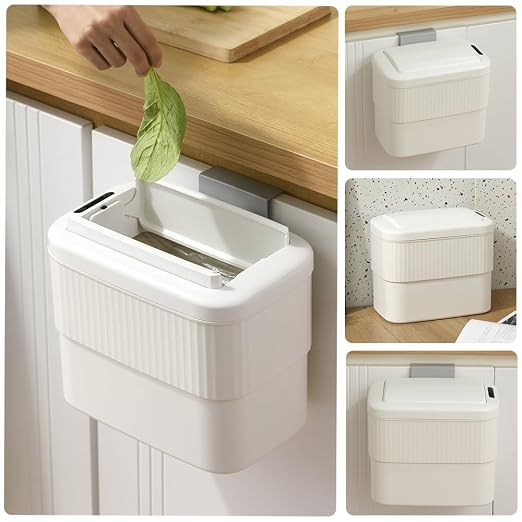 Sensor Bathroom Trash Can 2.5 Gallon,Kitchen,Office,RV,White | hanging,butterfly lid, narrow space,ABS Superior Quality,Touchless Automatic Trash Bin,,Motion Sensor Garbage Can
