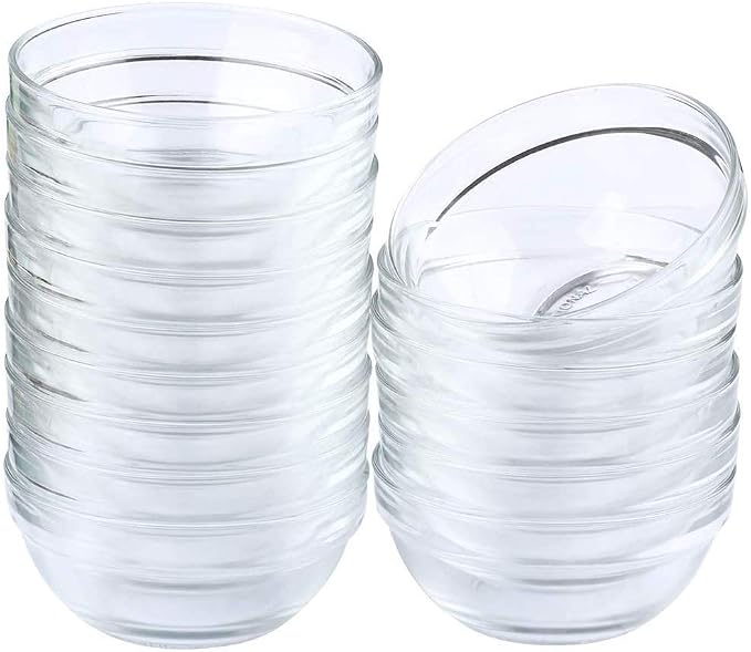 Maredash Mini Bowls 4 Inch Glass Bowls Set of 16 | For Kitchen Prep, Dessert, DipsCandy Dishes,small glass bowls ,prep bowls,pyrex bowls