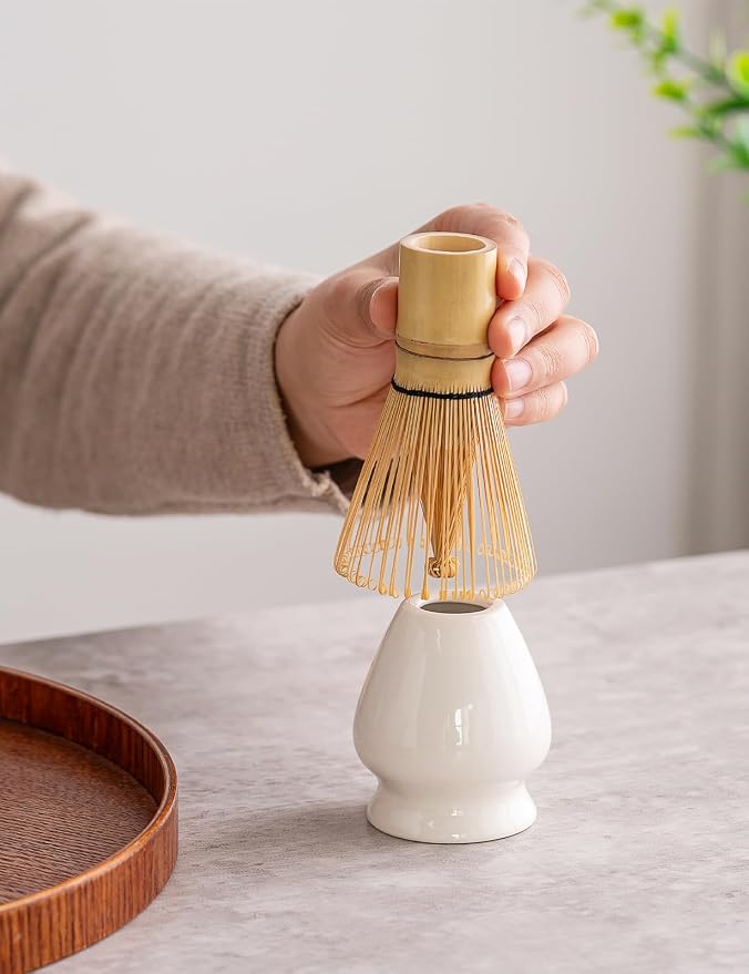 TANG PIN Premium Matcha Set - Japanese Traditional Matcha Making Kit | Matcha Bowl (Chawan), Bamboo Whisk (Chasen) & Holder - Complete Matcha Maker Starter Tools for Matcha Tea & Latt (Daisy)