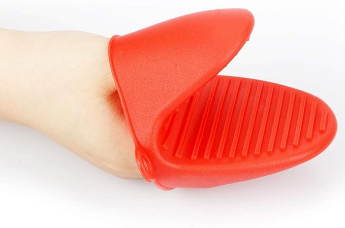 3 Pairs Mini Oven Gloves Silicone Oven Mitts Red, Blue and Green | Silicone Heat Resistant Cooking Pinch Mitts Potholder for Kitchen Cooking & Baking