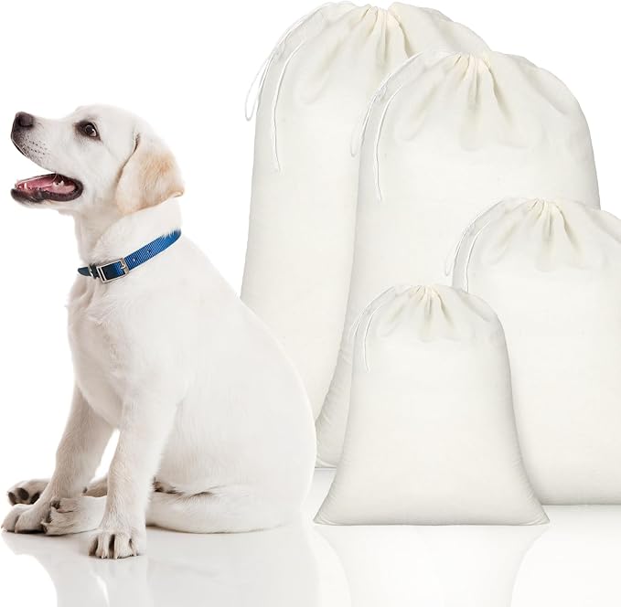 Pangda 15 Pcs Muslin Bags with Drawstring 12 x 16 Inch Cotton Grocery Drawstring Bag Canvas Large Storage Cloth Bags Bulk Reusable Grocery Sacks for Grains Bread Fruit Party Wedding Home Storage
