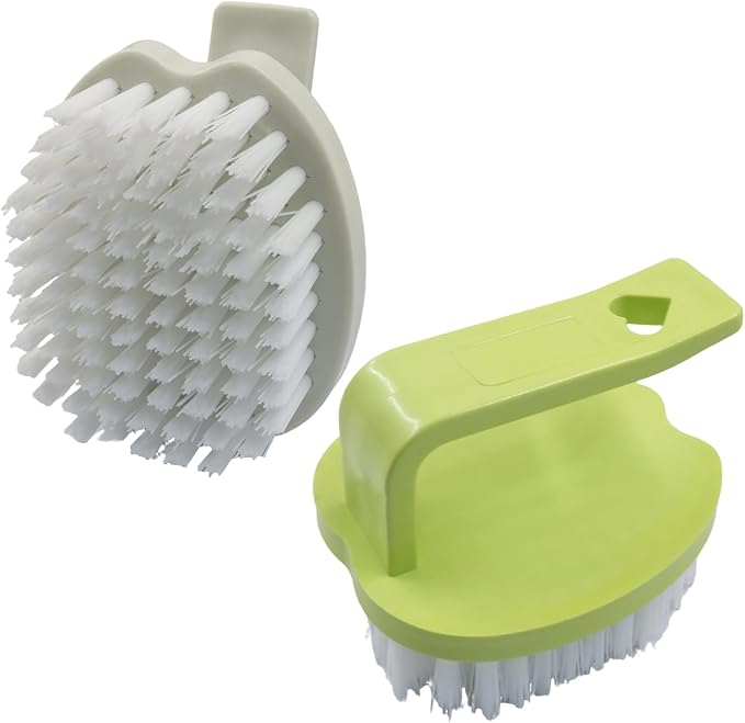 2 Pack Vegetable Scrubber Brush | Fruit Vegetable Stiff Bristles, Veggie Wash Brushes, Cleaner Tools for Fruits/Potatoes/Carrots, Green+White