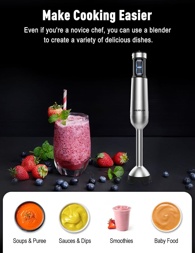 1000W Powerful Immersion Blender handheld, 2026 New Update Hand Blender with 25-Speed, Scratch-Resistant Corded Hand Mixer with Heavy-Duty Copper Brushless Motor and Gift Box