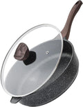 Kordisen Nonstick Deep Frying Pan Skillet with Lid, 11 Inch | Saute Pan, Healthy, Induction Compatible, PFOA Free