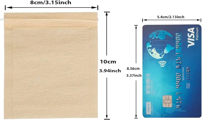 Eketirry 400pcs Disposable Tea Bags for Loose Tea, Empty Tea Bag with Wood Pulp Material, Unbleached Tea Filter Bag with Drawstring (Initial,3.15 x3.94 inch)